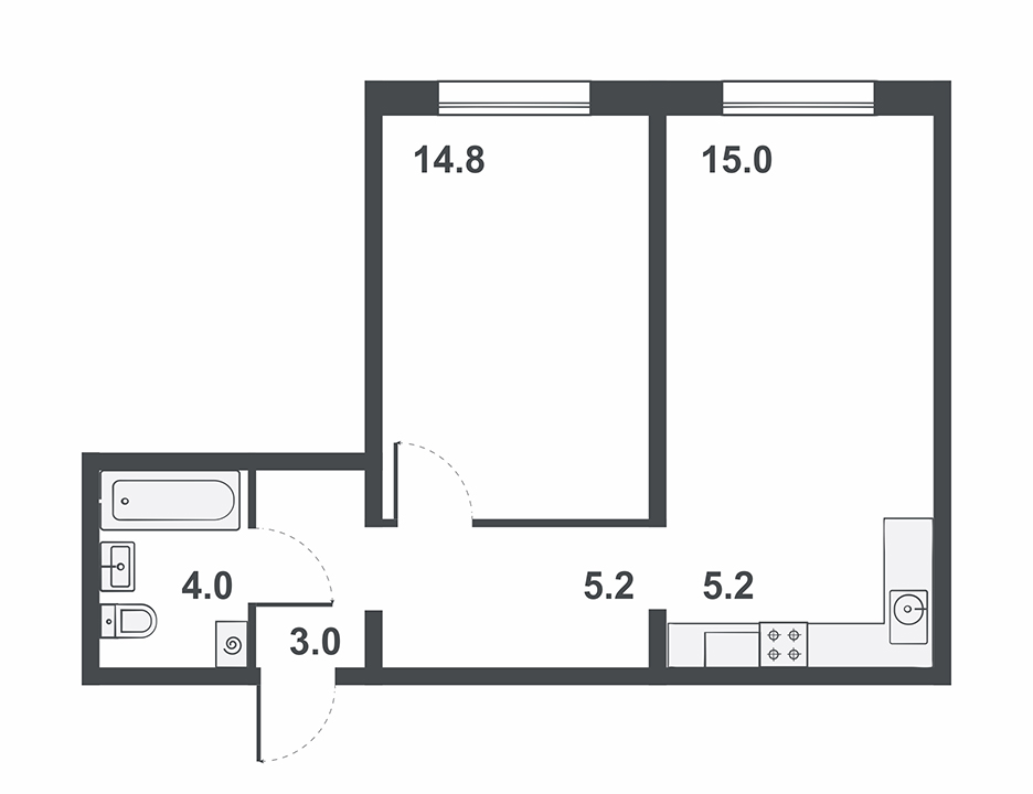 планировка квартиры 47 м2